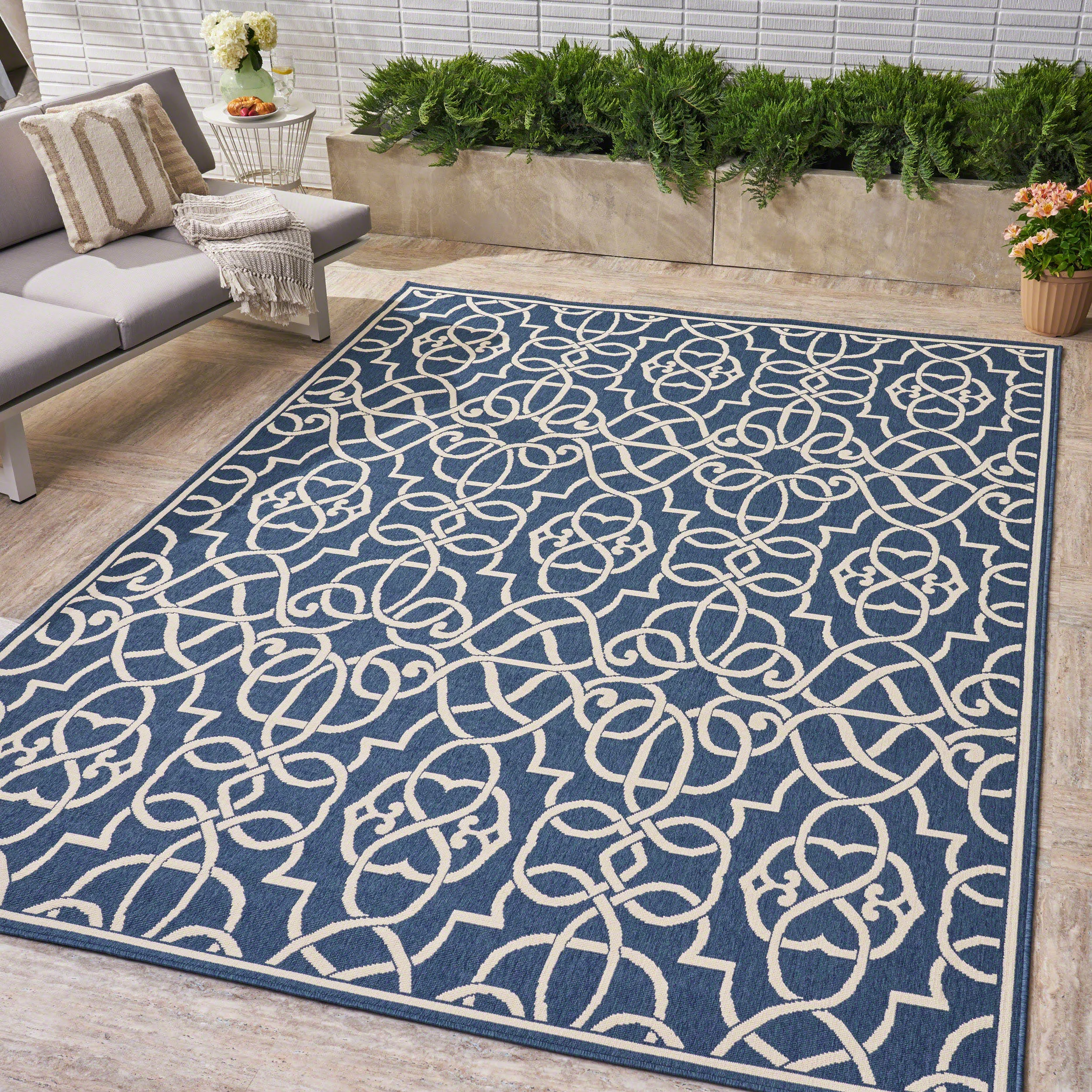 Outdoor Geometric Area Rug - NH898403