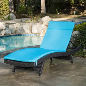 Outdoor Grey Wicker Adjustable Chaise Lounge with Cushion - NH408692 patio chairs, outdoor seating