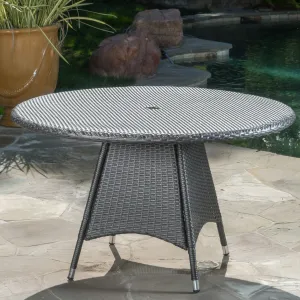 Outdoor Grey Wicker Round Dining Table - NH265003 patio chairs, outdoor seating