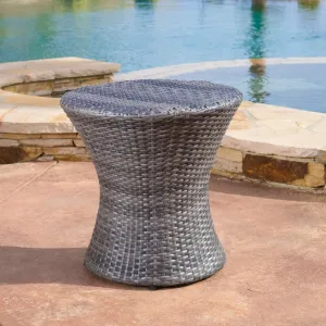 Outdoor Grey Wicker Side Table - NH668412 coffee table, accent table