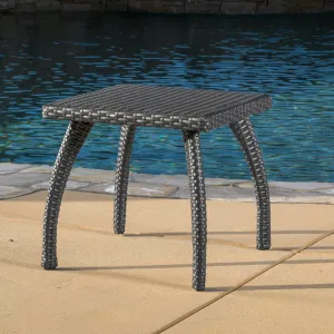 Outdoor Grey Wicker Side Table - NH827692 coffee table, accent table