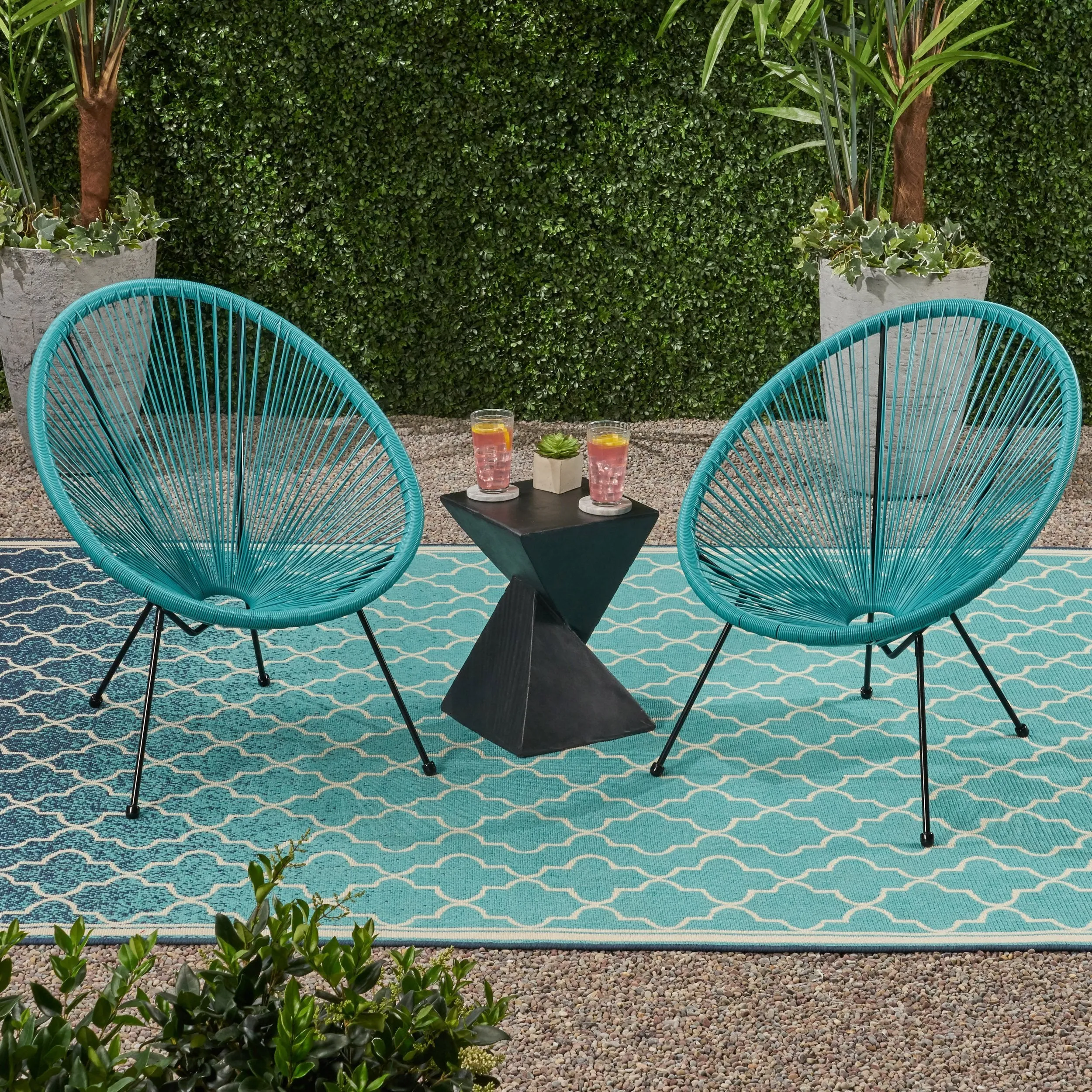 Outdoor Hammock Weave Chair with Steel Frame (Set of 2) - NH698803