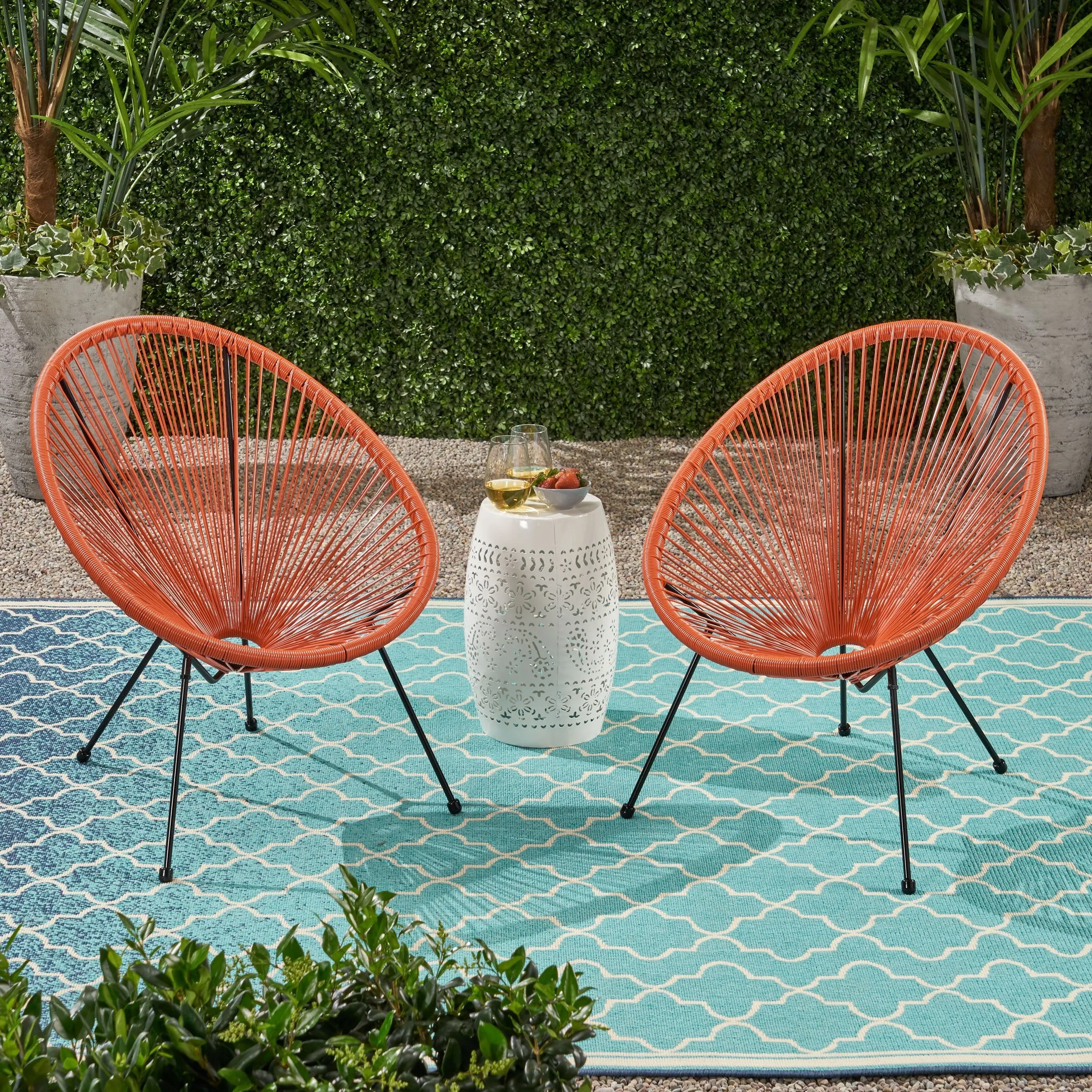 Outdoor Hammock Weave Chair with Steel Frame (Set of 2) - NH698803
