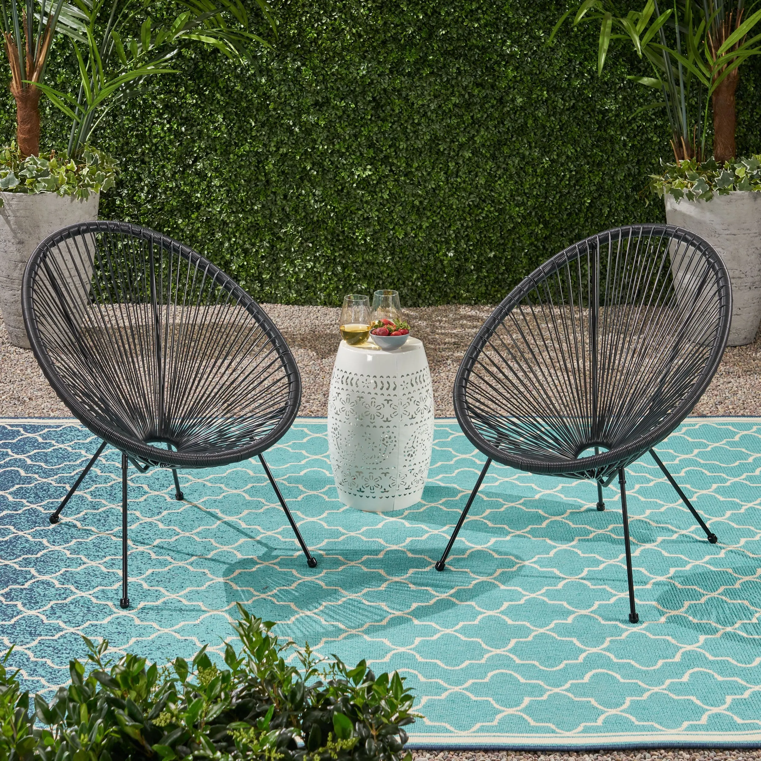 Outdoor Hammock Weave Chair with Steel Frame (Set of 2) - NH698803 patio chairs, outdoor seating