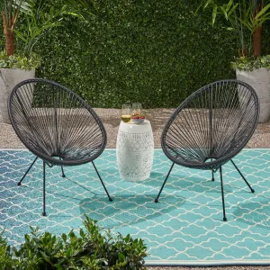 Outdoor Hammock Weave Chair with Steel Frame (Set of 2) - NH698803 patio chairs, outdoor seating