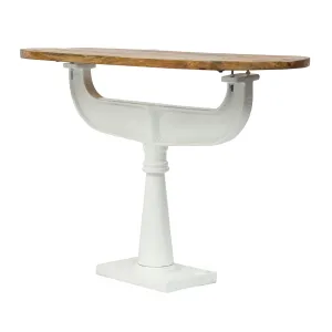 Outdoor Handcrafted Mango Wood Bistro Table, Natural and White - NH420513 patio chairs, outdoor seating