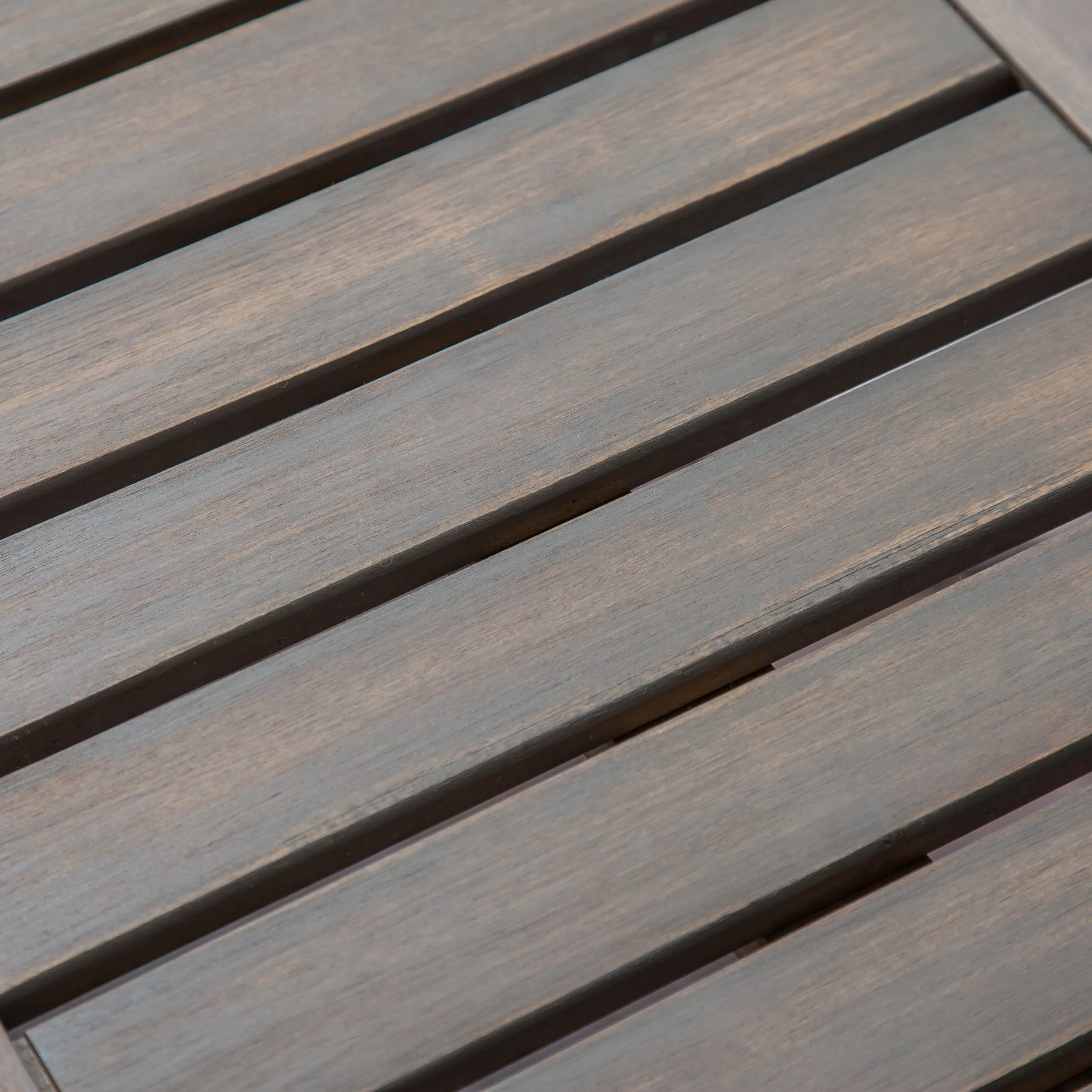Outdoor Industrial Acacia Wood and Iron Bench - NH724603
