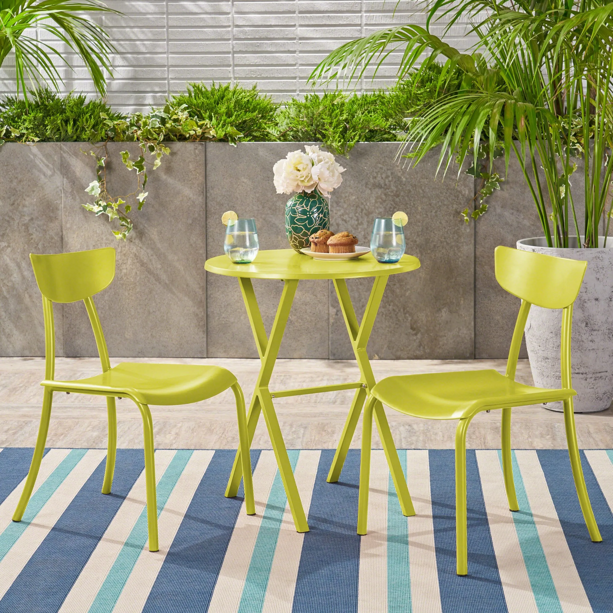 Outdoor Iron Bistro Set - NH278403 patio chairs, outdoor seating