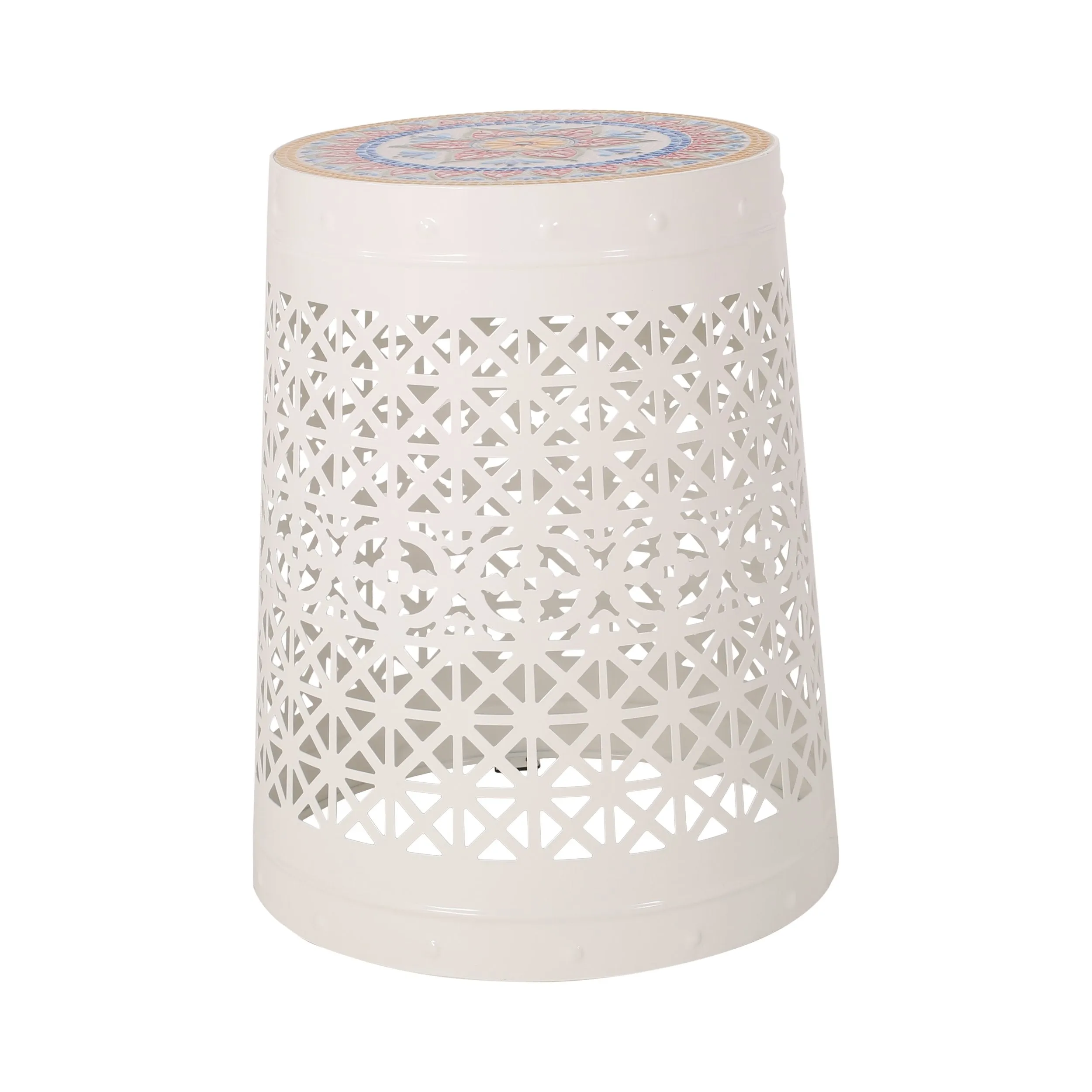 Outdoor Lace Cut Side Table with Tile Top - NH660313 coffee table, accent table