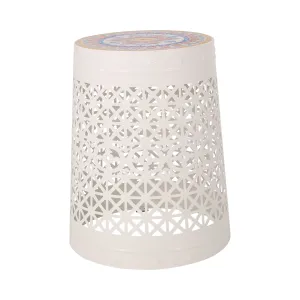 Outdoor Lace Cut Side Table with Tile Top - NH660313 coffee table, accent table