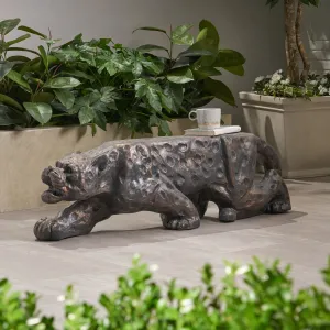 Outdoor Leopard Shaped Concrete Bench, Antique Copper Finish - NH142903 stair tread rug, stair mat
