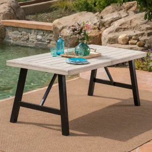 Outdoor Light Gray Finished Acacia Wood Dining Table - NH147303 patio chairs, outdoor seating