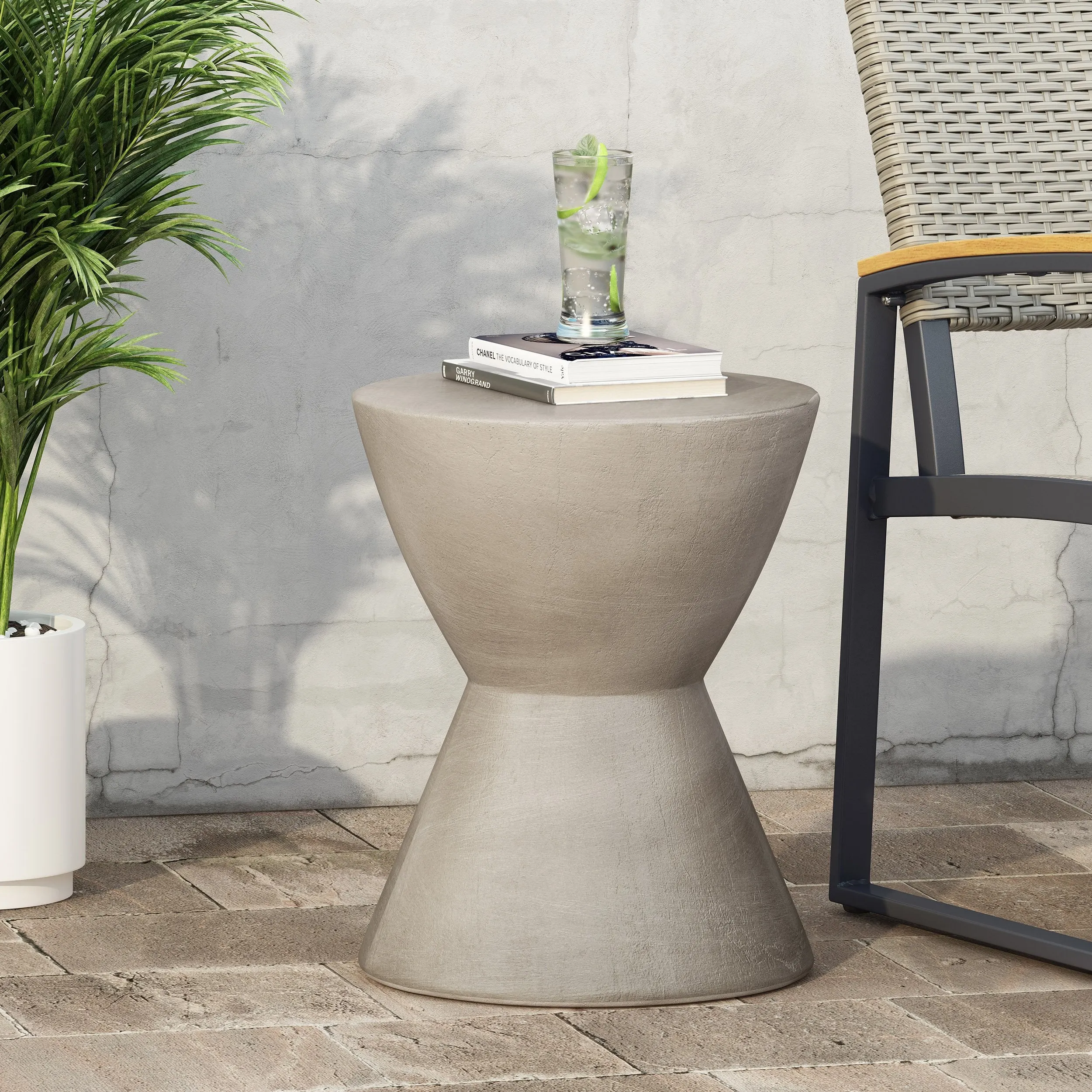 Outdoor Lightweight Concrete Side Table - NH804313 patio chairs, outdoor seating