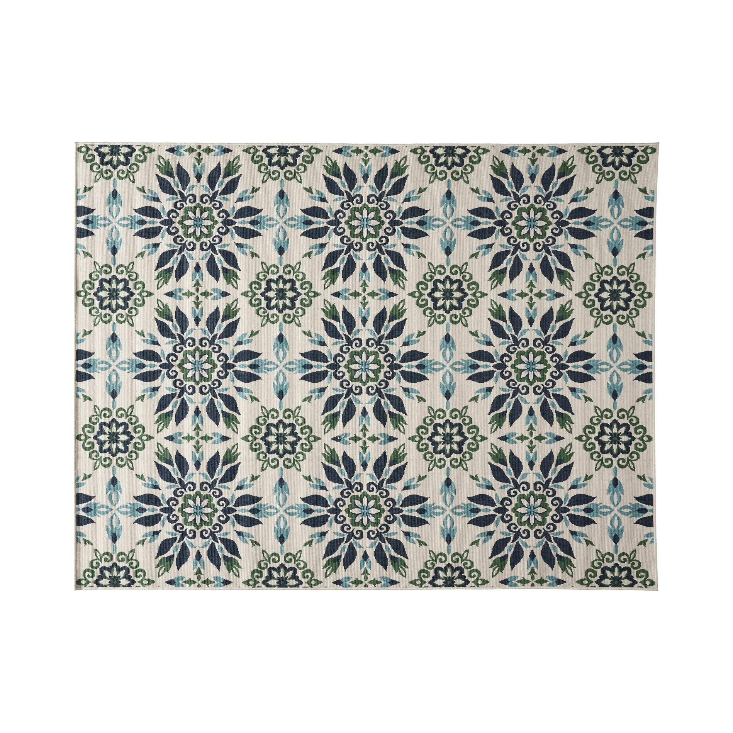 Outdoor Medallion Area Rug, Ivory and Blue - NH975803 patio chairs, outdoor seating
