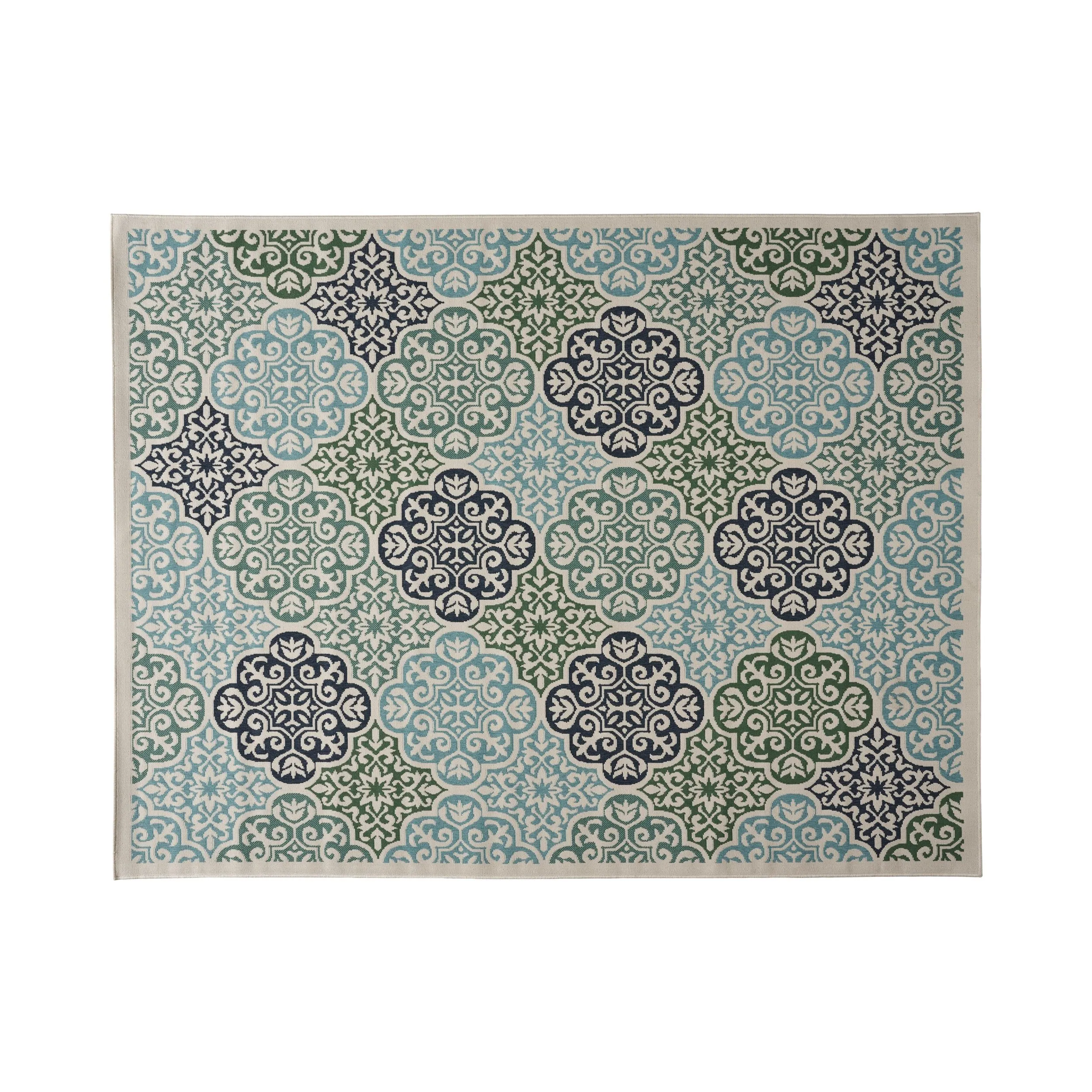 Outdoor Medallion Area Rug, Ivory and Multi - NH585803 patio chairs, outdoor seating