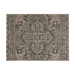 Outdoor Medallion Area Rug, Tan and Blue - NH145803 patio chairs, outdoor seating
