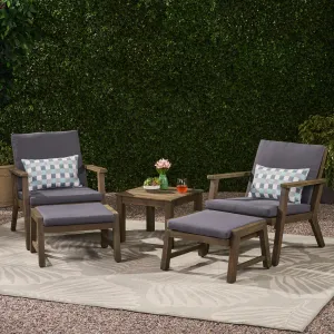 Outdoor Mid-Century Modern Acacia Wood 2 Seater Chat Set with Ottomans - NH251213 clothes rack, garment rack