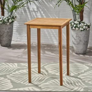 Outdoor Minimalist Acacia Wood Square Bar Table - NH510903 patio chairs, outdoor seating