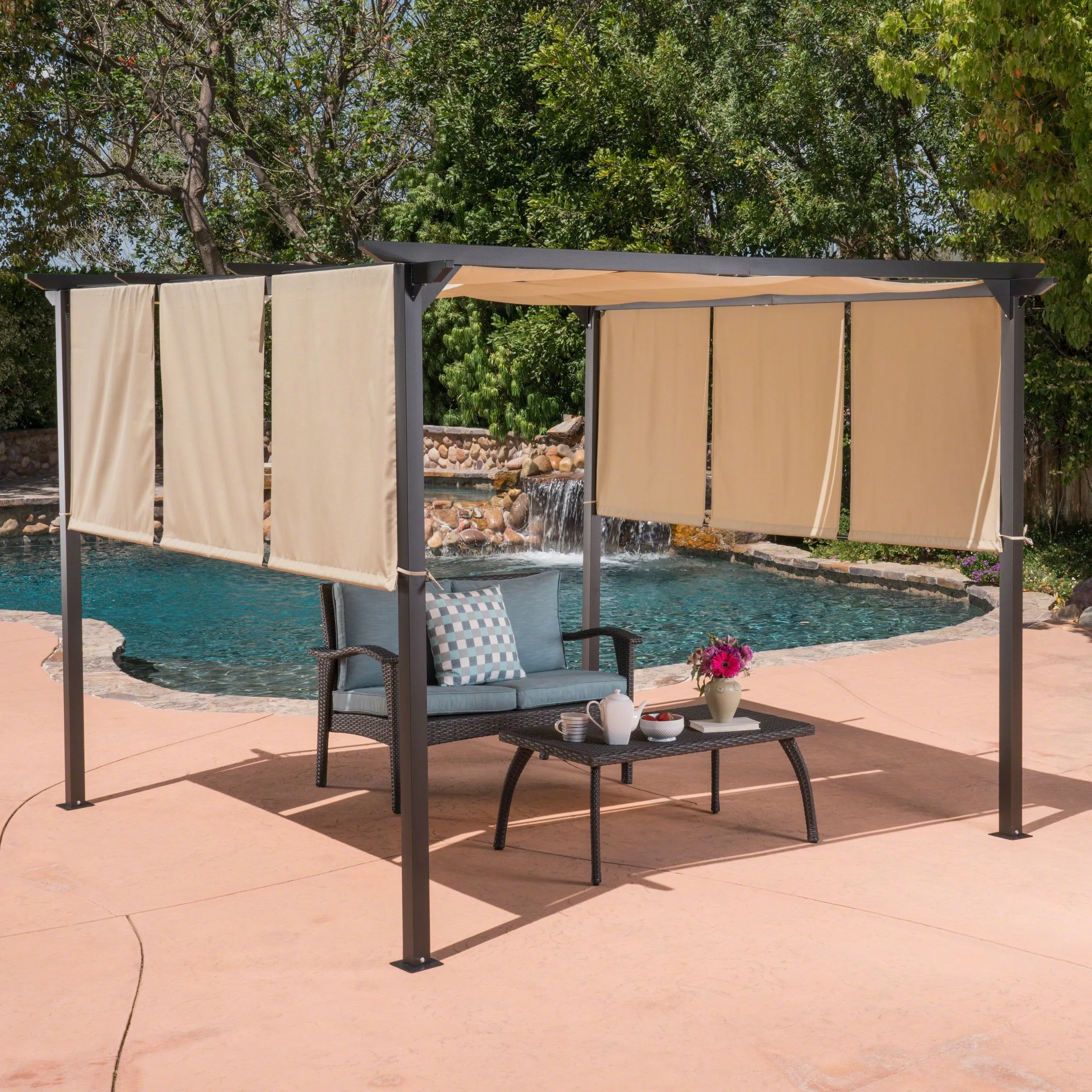 Outdoor Modern 10 x 10 Foot Canopy - NH283403 cowhide rug, luxury rug