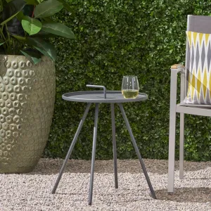 Outdoor Modern 16.5" Side Table with Steel Legs - NH999803 coffee table, accent table