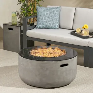Outdoor Modern 31-Inch Circular Fire Pit with Tank Holder - NH664113 patio chairs, outdoor seating