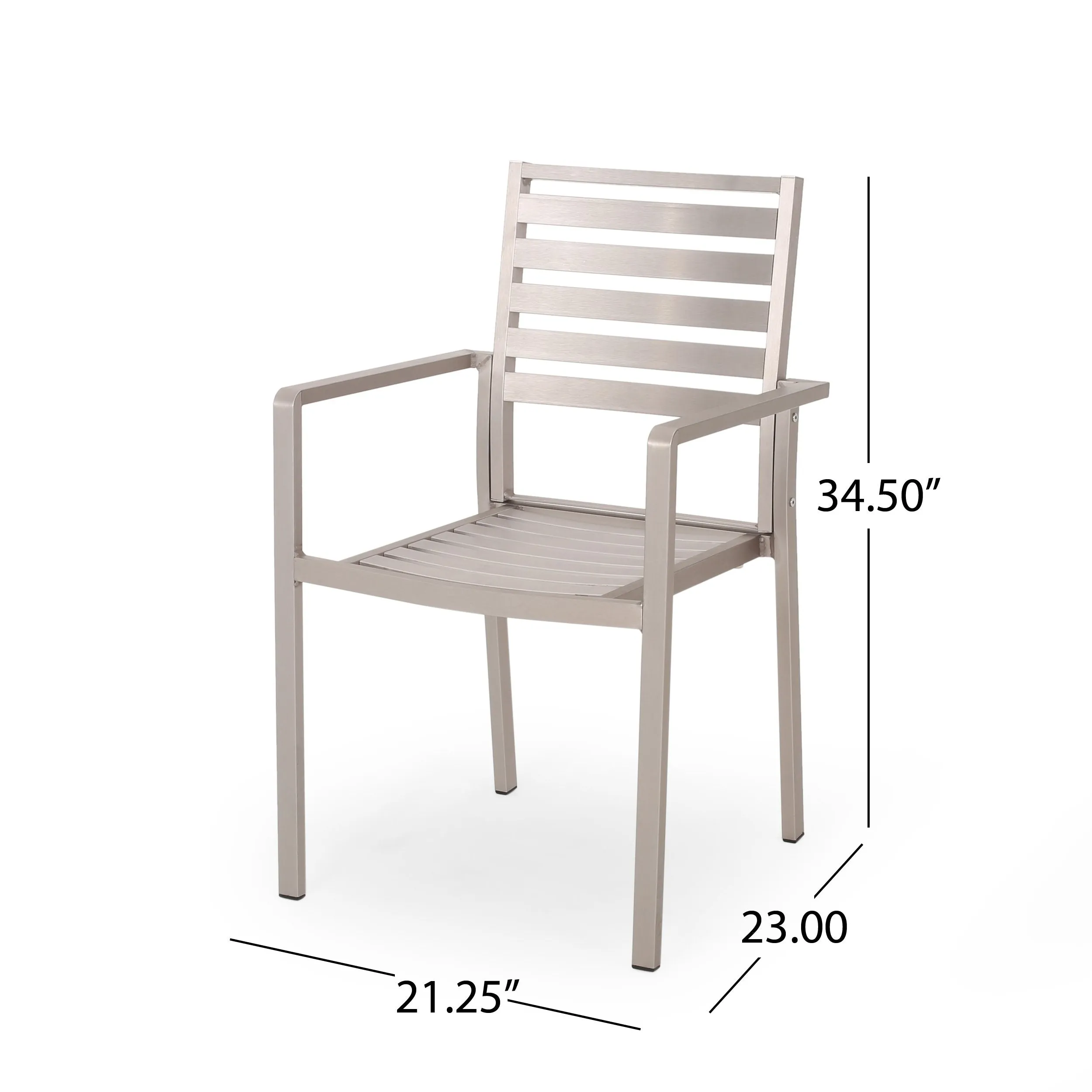 Outdoor Modern 4 Seater Aluminum Dining Set with Faux Wood Table Top - NH568013