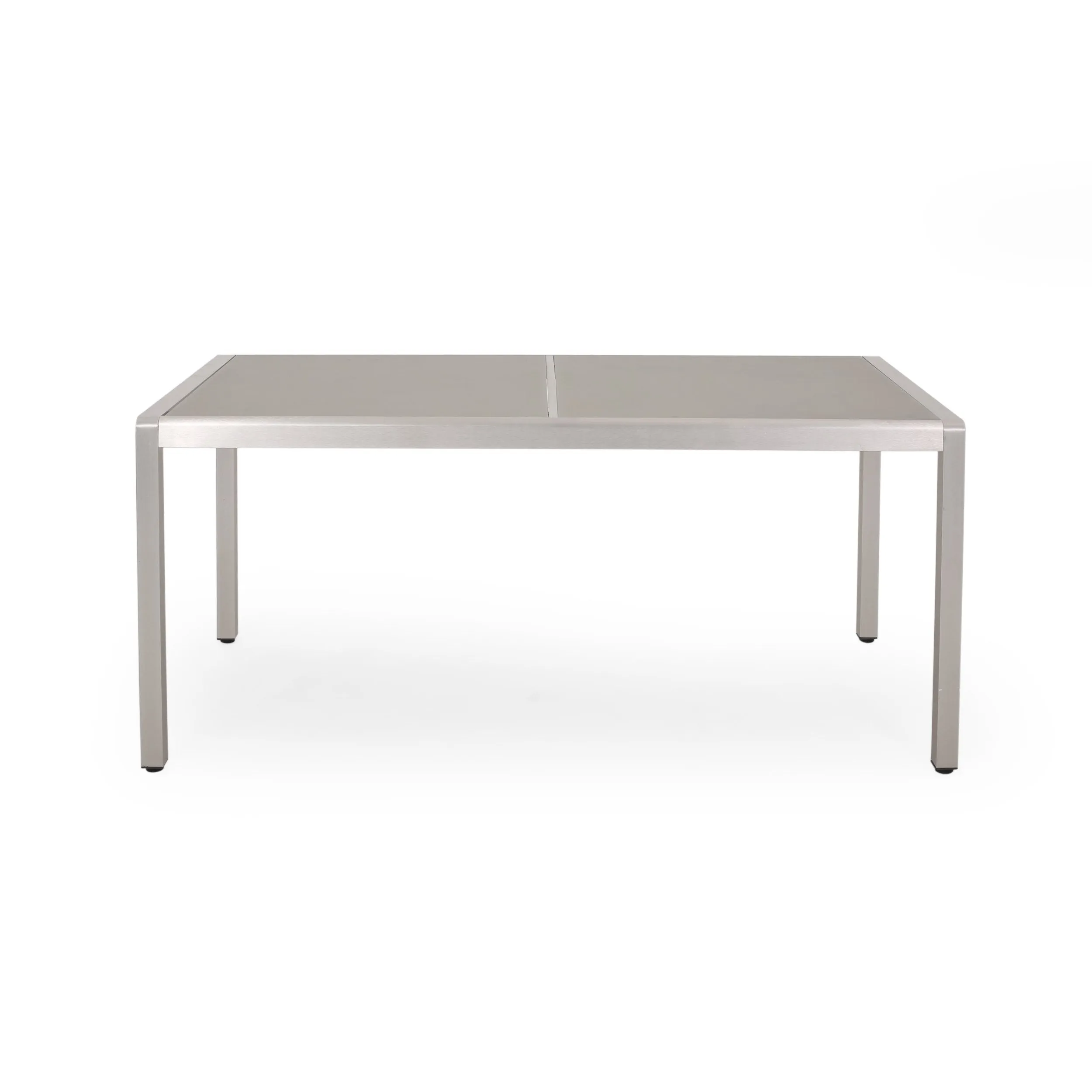 Outdoor Modern 6 Seater Aluminum Dining Set with Tempered Glass Table Top - NH938013