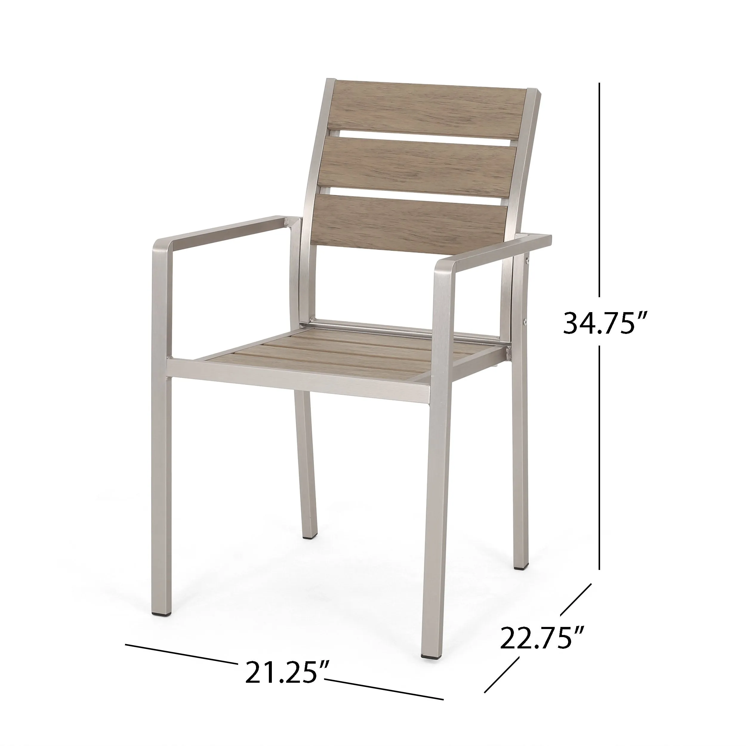 Outdoor Modern Aluminum and Faux Wood 6 Seater Dining Set - NH949013