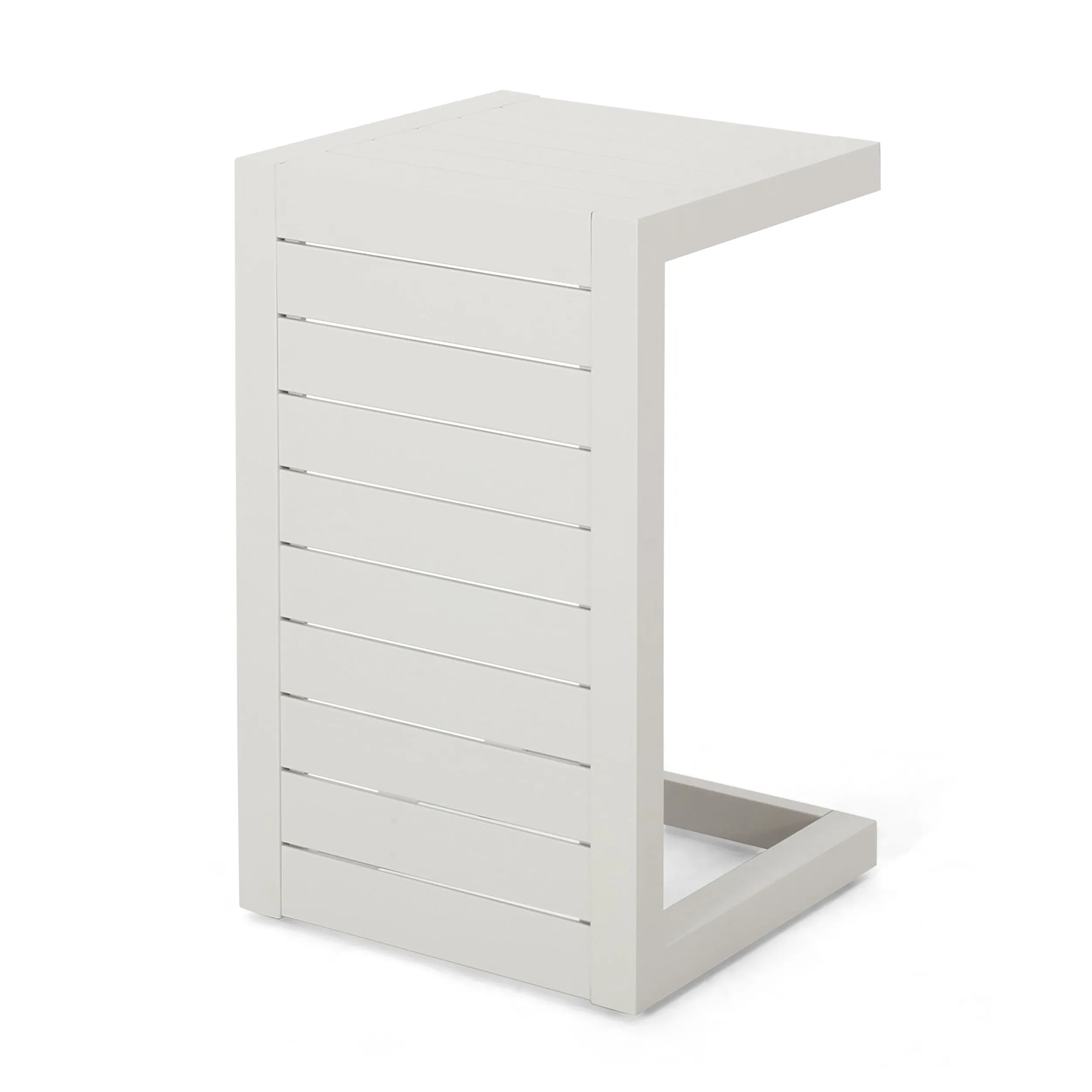 Outdoor Modern Aluminum C-Shaped End Table - NH115313 patio chairs, outdoor seating