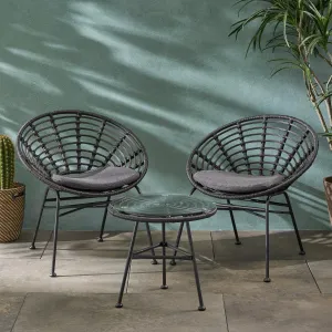 Outdoor Modern Boho 2 Seater Wicker Chat Set with Side Table - NH580013 clothes rack, garment rack