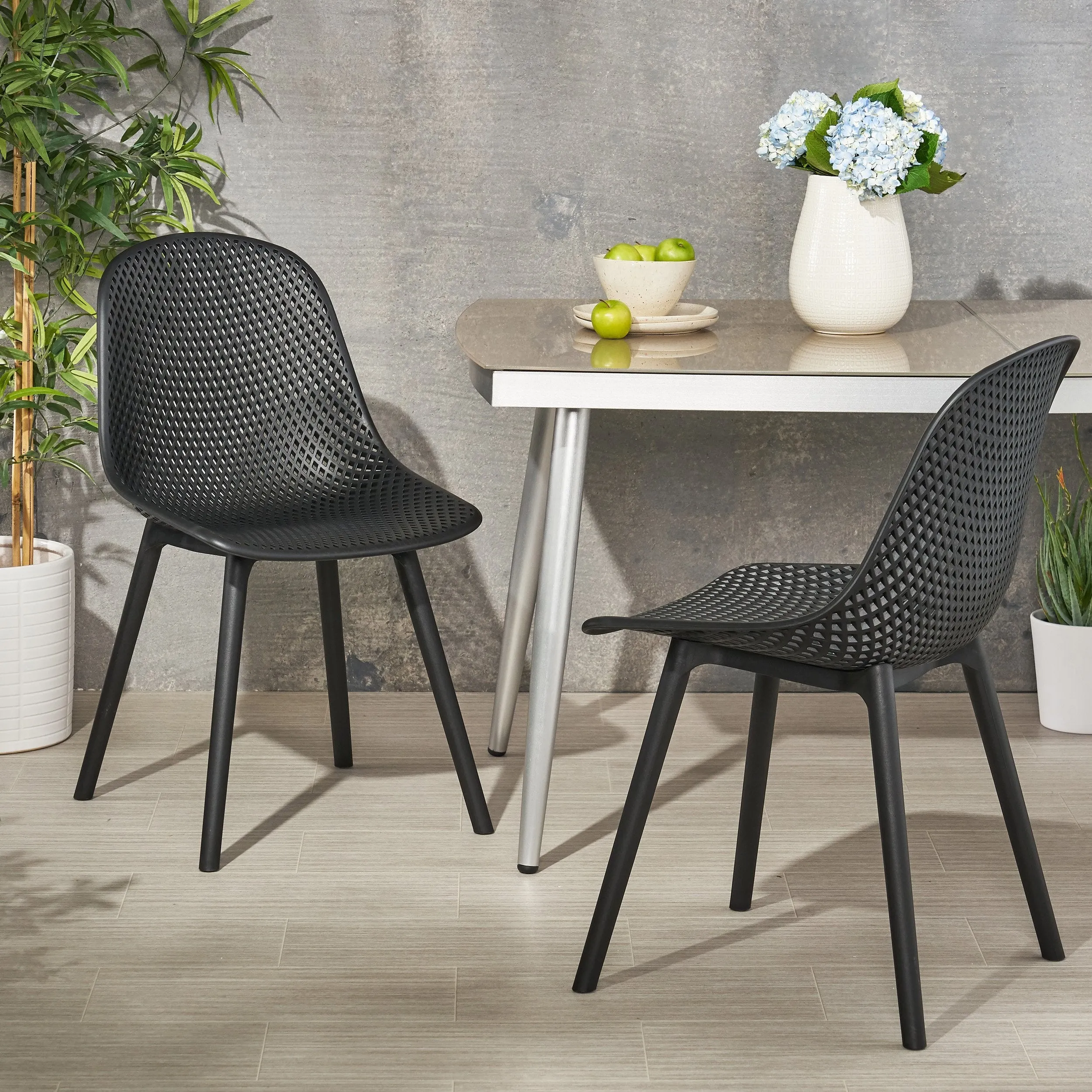 Outdoor Modern Dining Chair (Set of 2) - NH854213 chandelier, pendant light