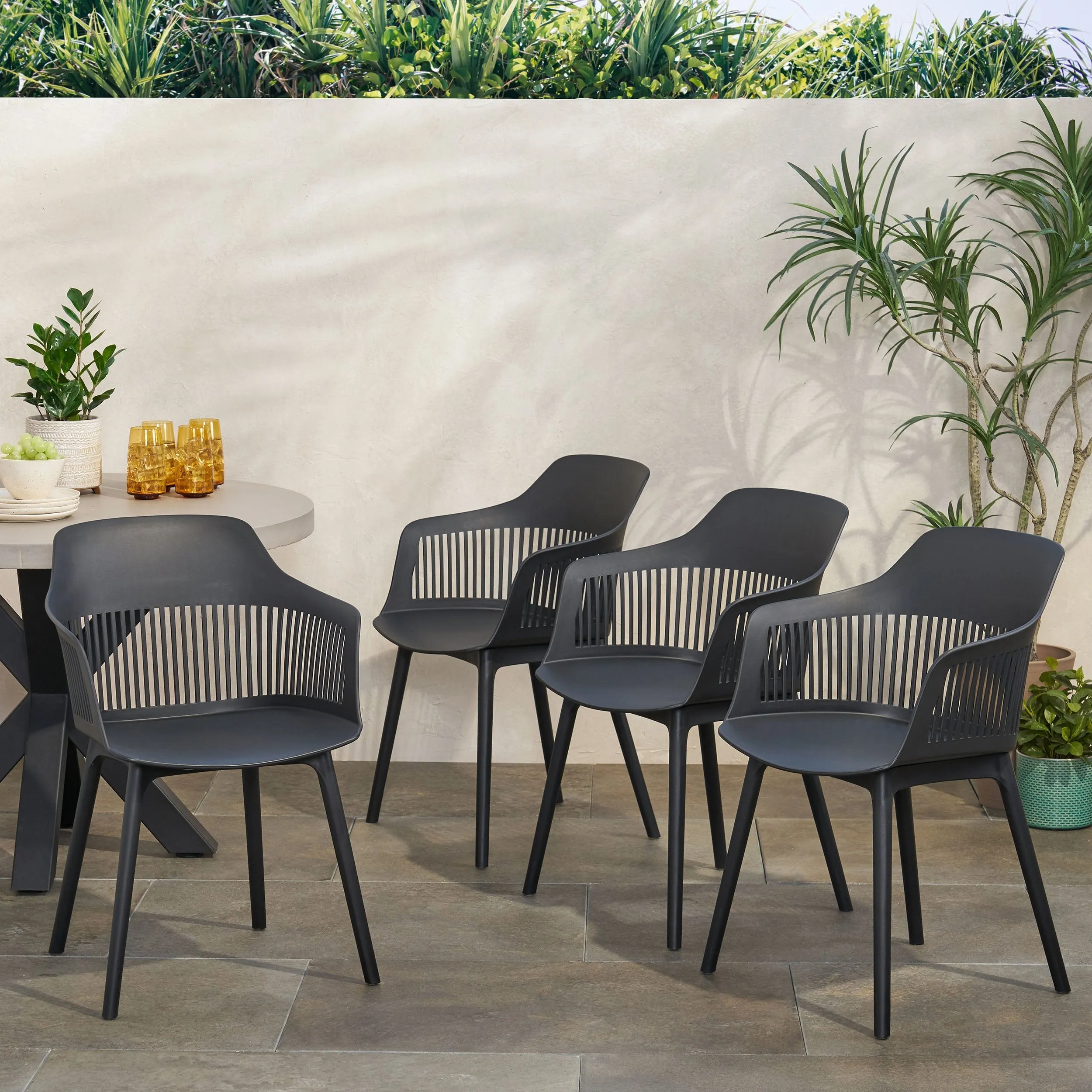 Outdoor Modern Dining Chair (Set of 4) - NH671213 chandelier, pendant light