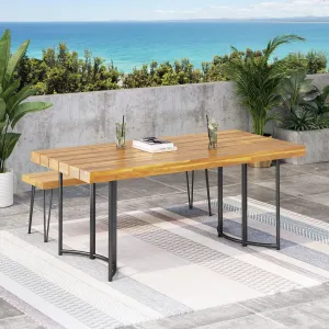 Outdoor Modern Industrial Acacia Wood Dining Table - NH329213 patio chairs, outdoor seating
