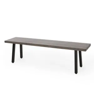 Outdoor Modern Industrial Aluminum Dining Bench - NH050313 patio chairs, outdoor seating