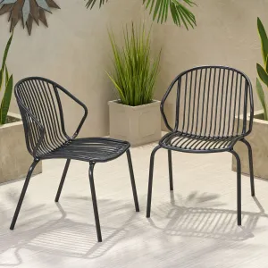Outdoor Modern Iron Club Chair (Set of 2) - NH417013 chandelier, pendant light