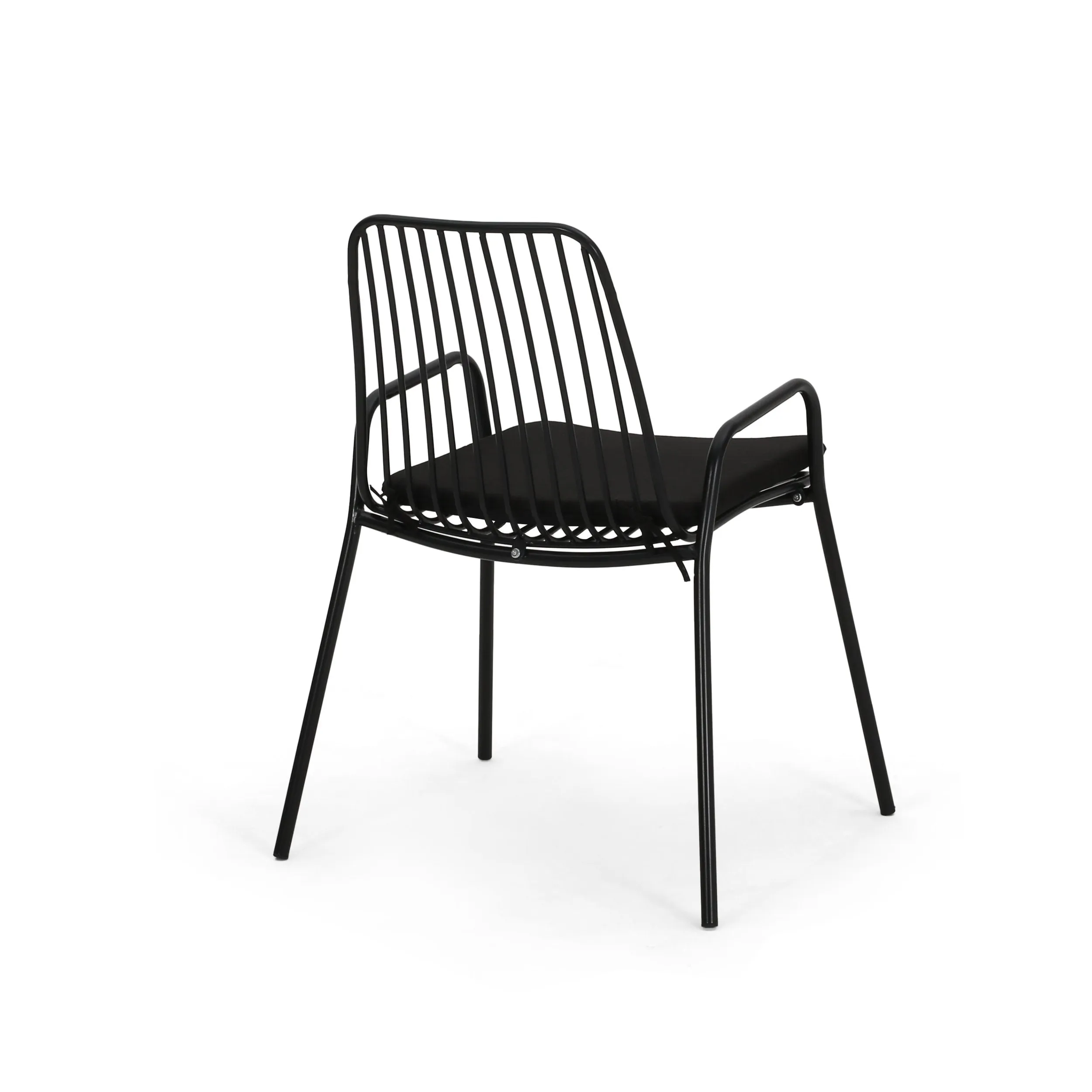 Outdoor Modern Iron Club Chair with Cushion (Set of 2) - NH237013