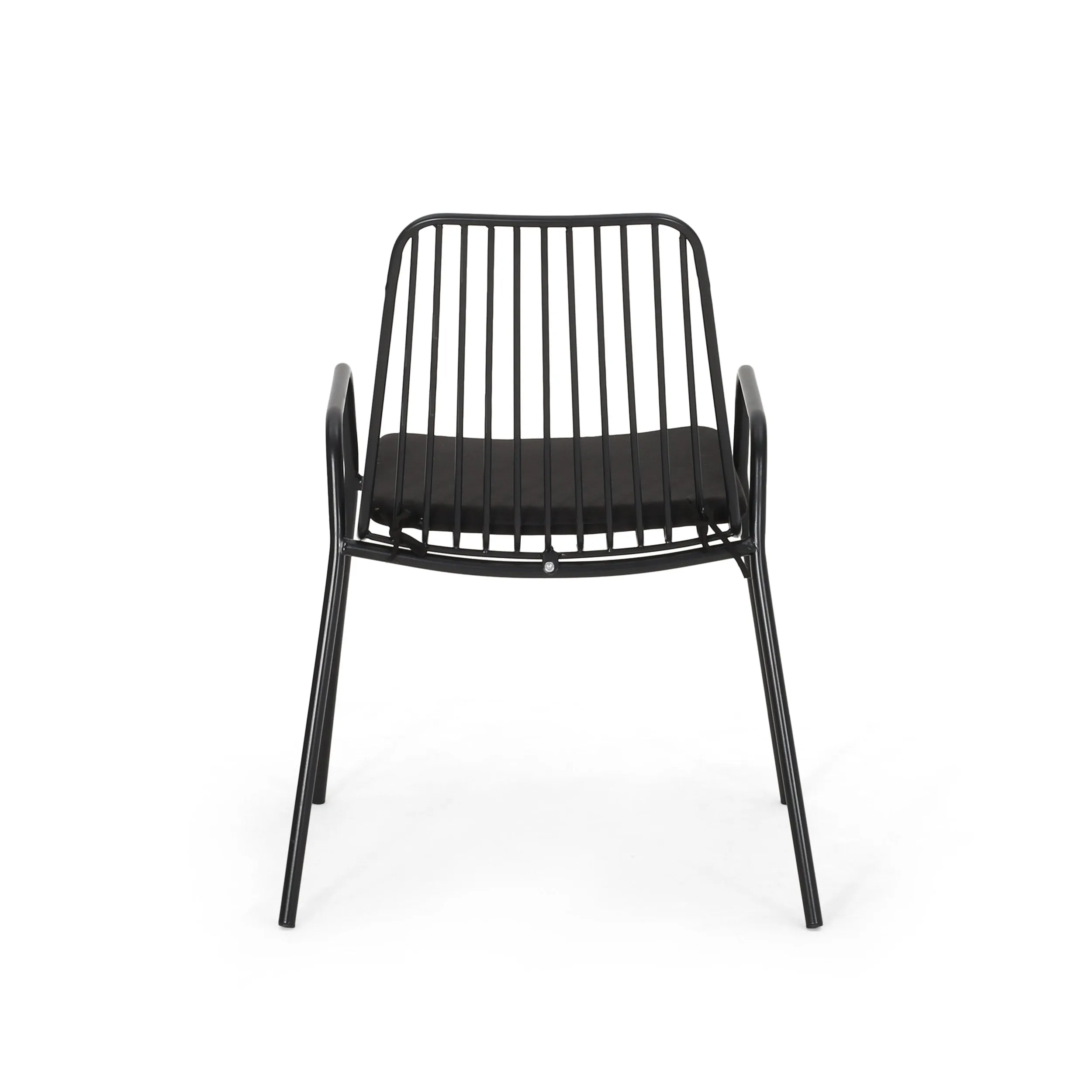 Outdoor Modern Iron Club Chair with Cushion (Set of 2) - NH237013
