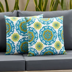 Outdoor Modern Square Water Resistant Fabric Pillow (Set of 2) - NH934013 patio chairs, outdoor seating