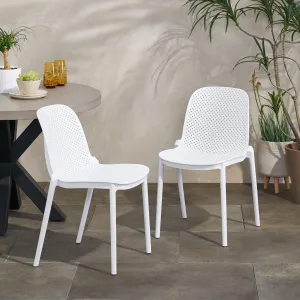 Outdoor Modern Stacking Dining Chair (Set of 2) - NH342213 patio chairs, outdoor seating