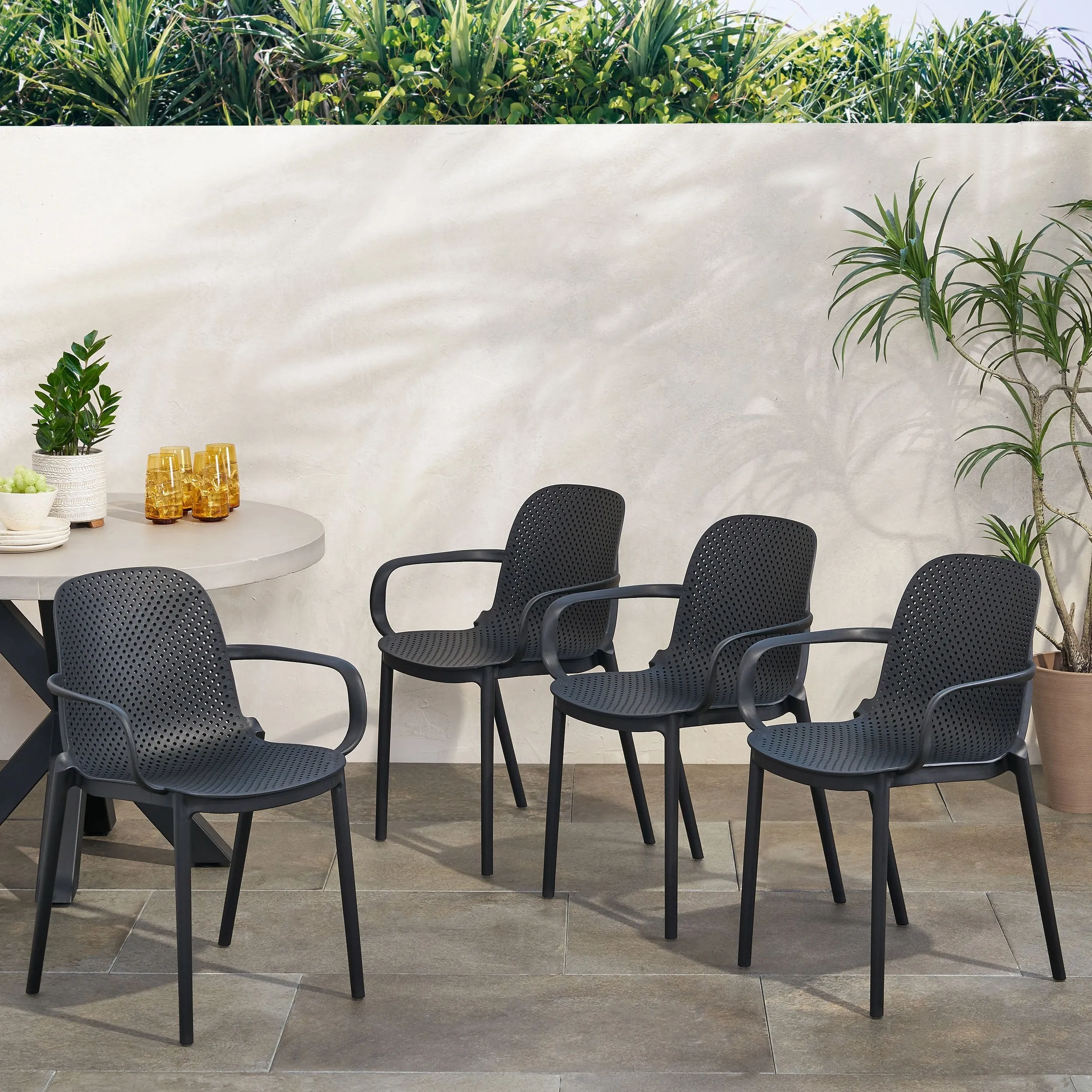 Outdoor Modern Stacking Dining Chairs - NH133213