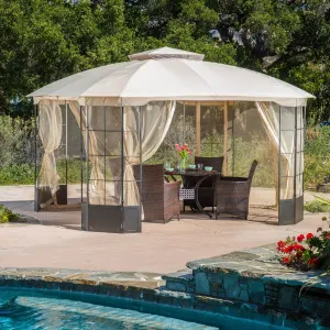 Outdoor Mosquito Netting 13 x 13 Foot Gazebo - NH729492 cowhide rug, luxury rug