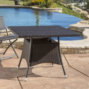 Outdoor Multi Brown Polyethylene Square Dining Table - NH815692 patio chairs, outdoor seating