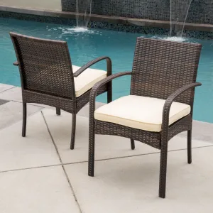 Outdoor Multibrown PE Wicker Dining Chairs (Set of 2) - NH066592 chandelier, pendant light