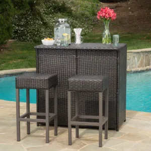 Outdoor Multibrown Wicker Bar Island Set - NH923003 patio chairs, outdoor seating