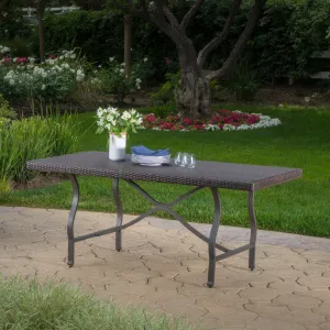 Outdoor Multibrown Wicker Dining Table - NH945003 patio chairs, outdoor seating