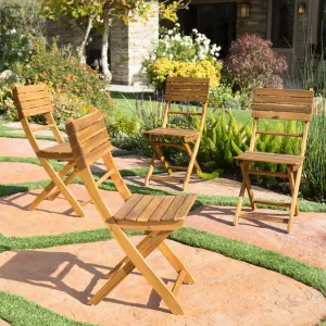 Outdoor Natural Finish Acacia Wood Foldable Dining Chairs (Set of 4) - NH818992 chandelier, pendant light