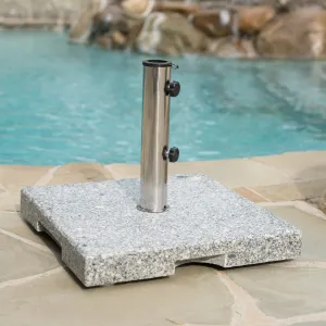 Outdoor Natural Grey Granite and Stainless Steel Umbrella Base - NH873003 cowhide rug, luxury rug