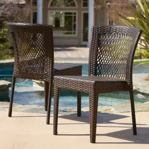 Outdoor Patio Furniture Brown Wicker Chairs (Set of 2) - NH804612 patio chairs, outdoor seating