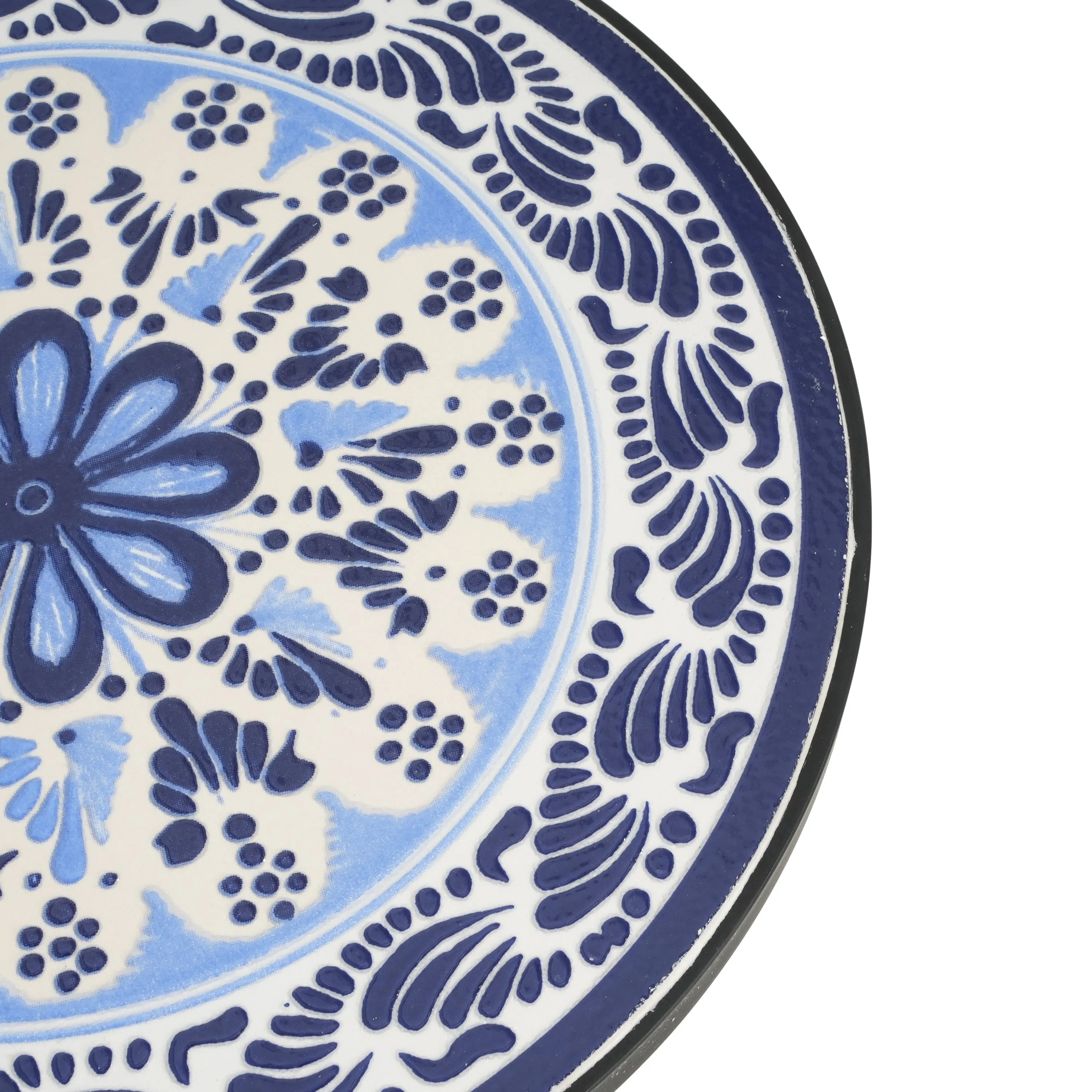 Outdoor Patio Round Side Table, Ceramic Tile