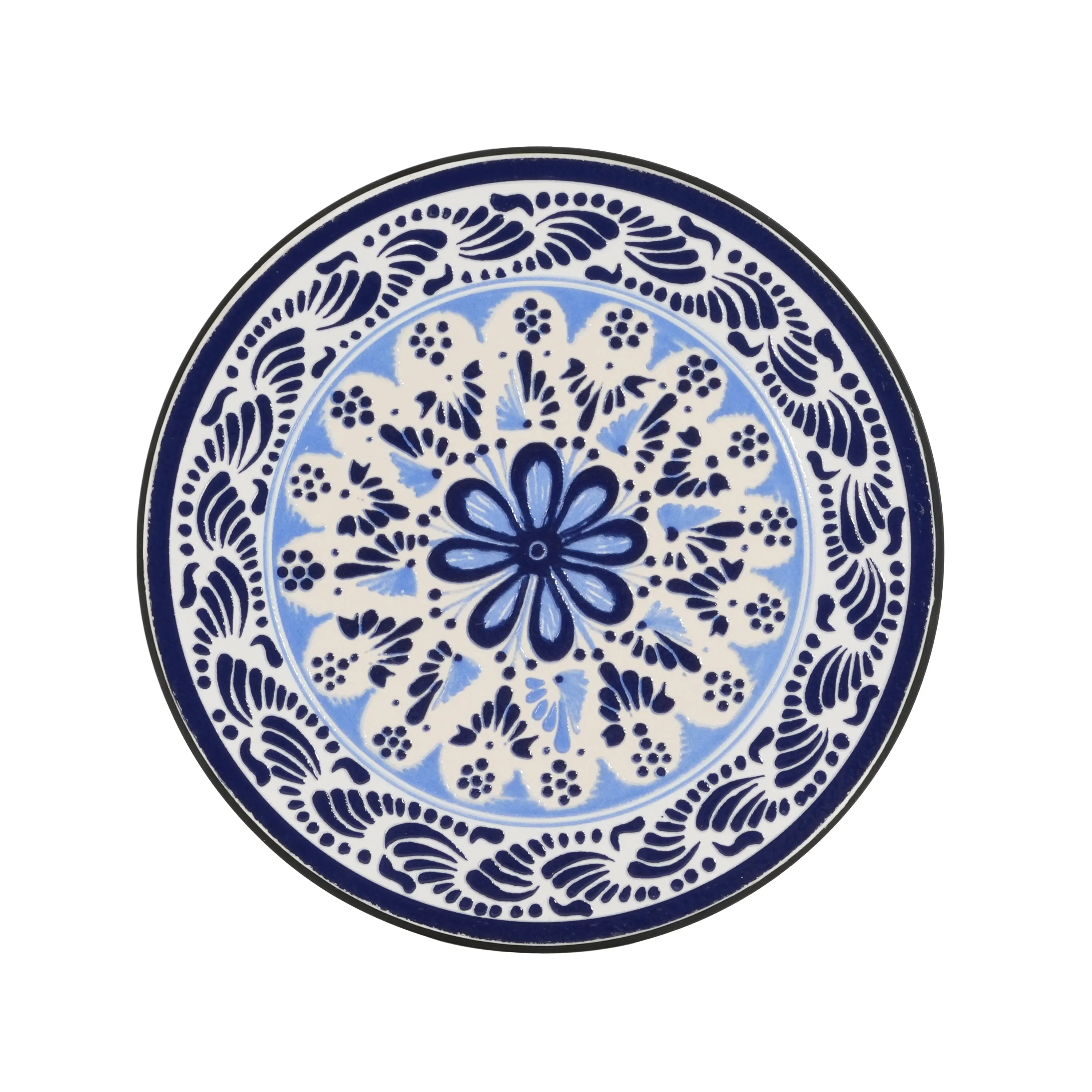Outdoor Patio Round Side Table, Ceramic Tile